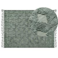 KURZFLOR-TEPPICH Kars 200/140 cm - Grün, Textil (140/200cm) - Beliani