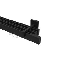 GARDINENSTANGE INNENLAUF Smartline Lox 420 cm (geteilt in 3 x 140 cm), 3-läufig, 14x35 mm Schwarz - Schwarz, Metall (420cm) - INTERDECO