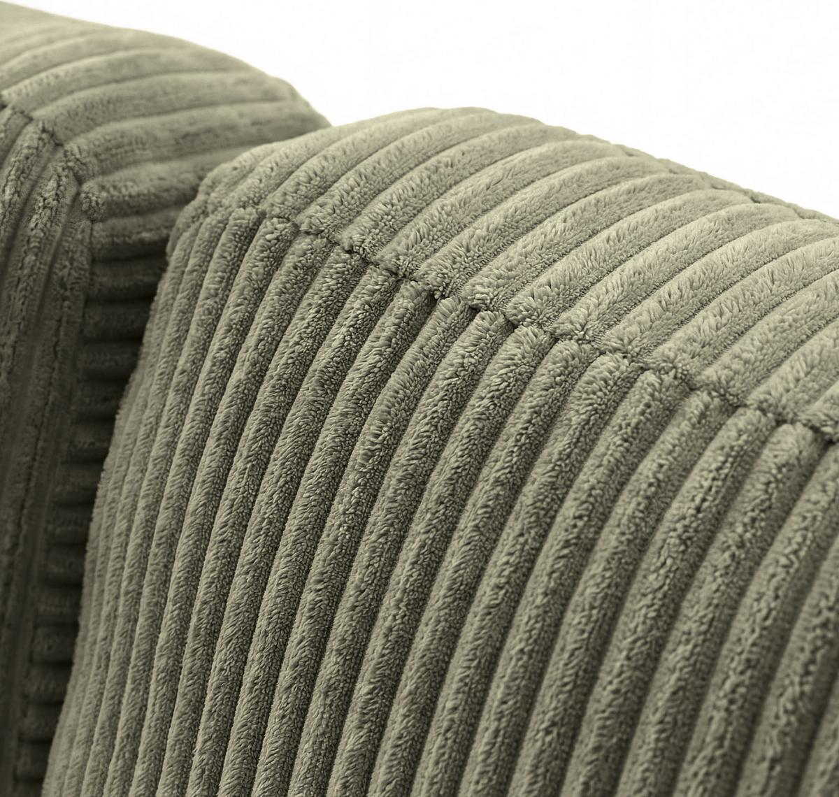 ECKSOFA Cora mit Schlaffunktion & Stauraum, Universell Rechts/Links, Olivgrün Cord Chenille 260/82/160 cm - Schwarz/Grün, Kunststoff/Textil (250/160cm) - WFL GROUP