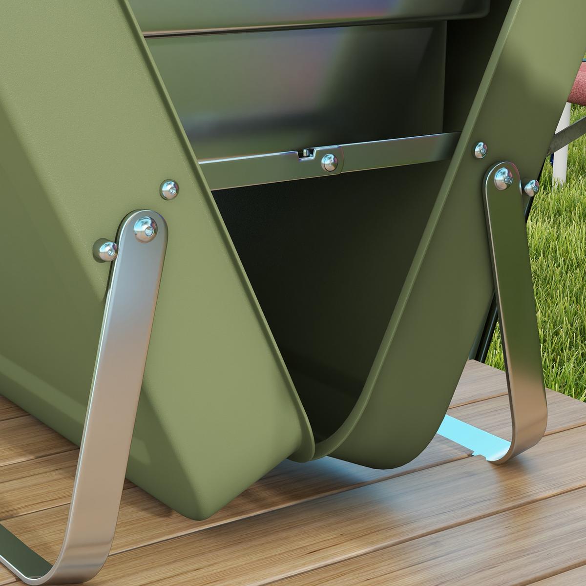 TISCHGRILL - Grün, Metall (30/28/47cm) - Outsunny