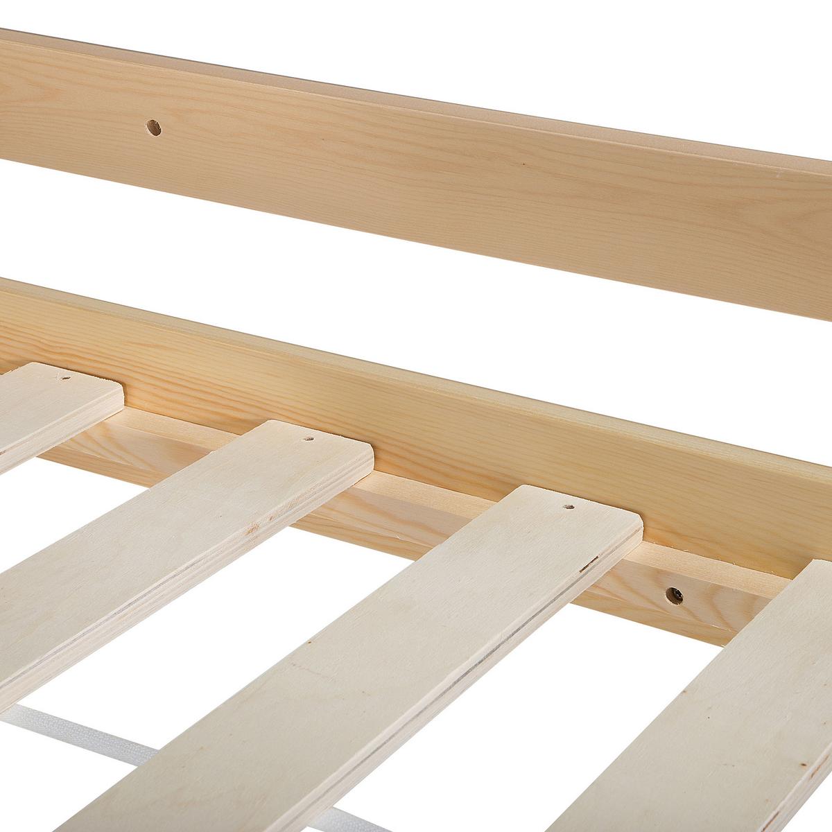 HOCHBETT Heller Holzfarbton 90-200 cm Revin - Eschefarben, Holz (90/200cm) - Beliani