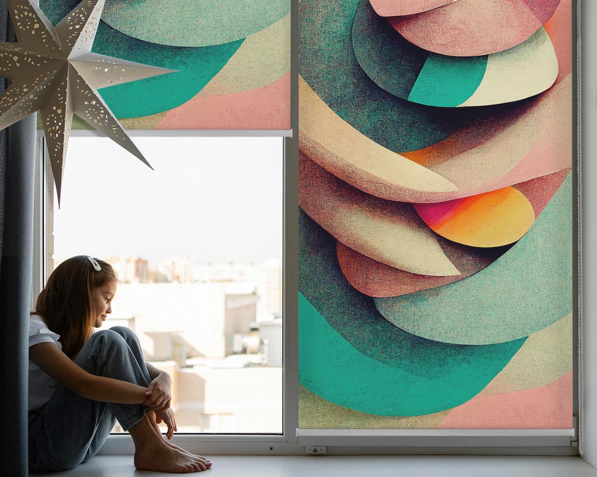 INNENROLLO - Fensterrollo - Rollo - 100x180 cm - Abstraktion - Pink, Kunststoff (100/180/0.5cm) - TULUP