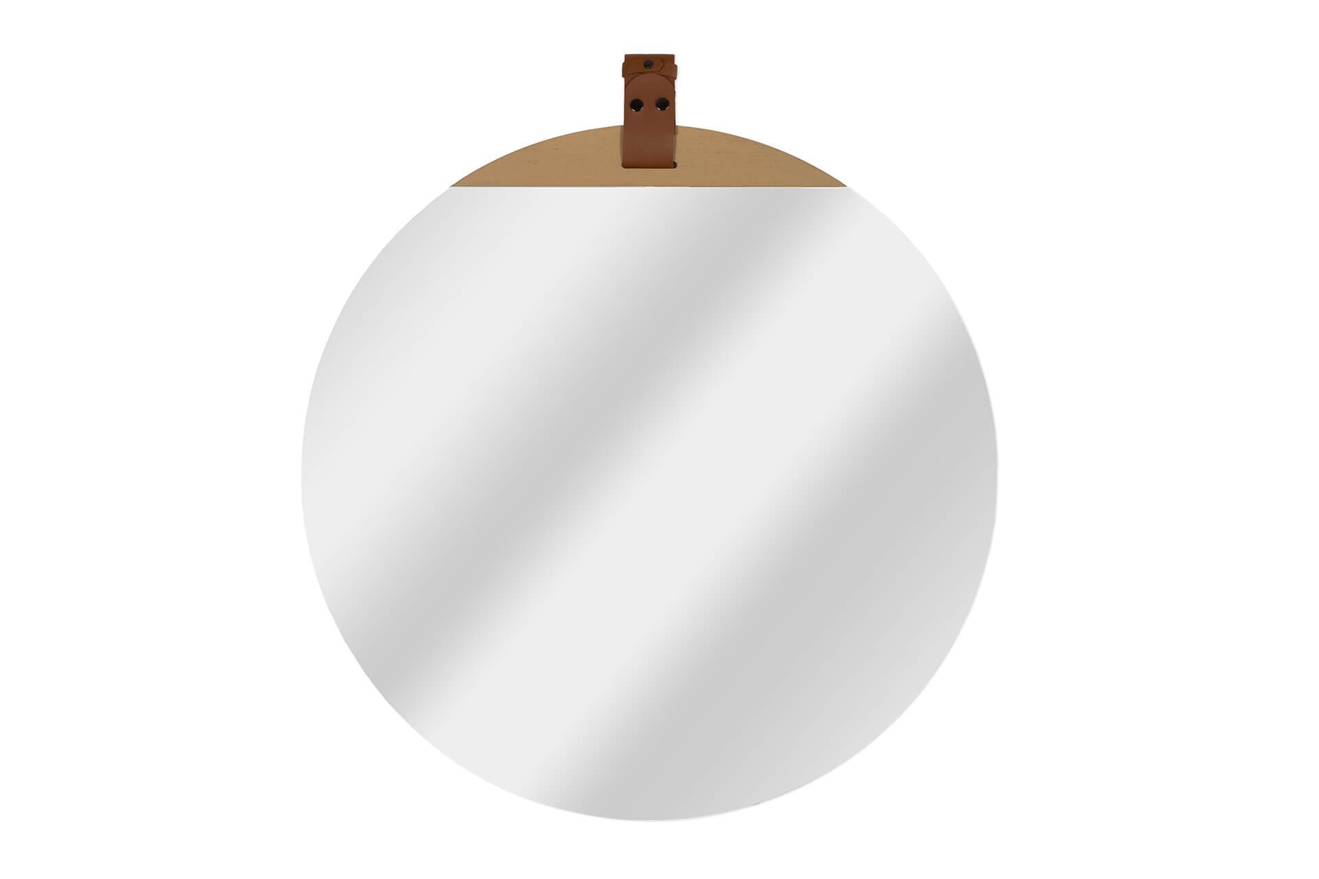 WANDSPIEGEL Braun 83,82/76,2 cm - Braun, Leder (8/76.2/1cm) - KUNSTLOFT
