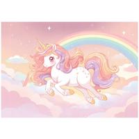 FOTOTAPETE Mädchen Einhorn Rosa 250x175 cm - Multicolor, Papier (250/175cm) - Wallarena