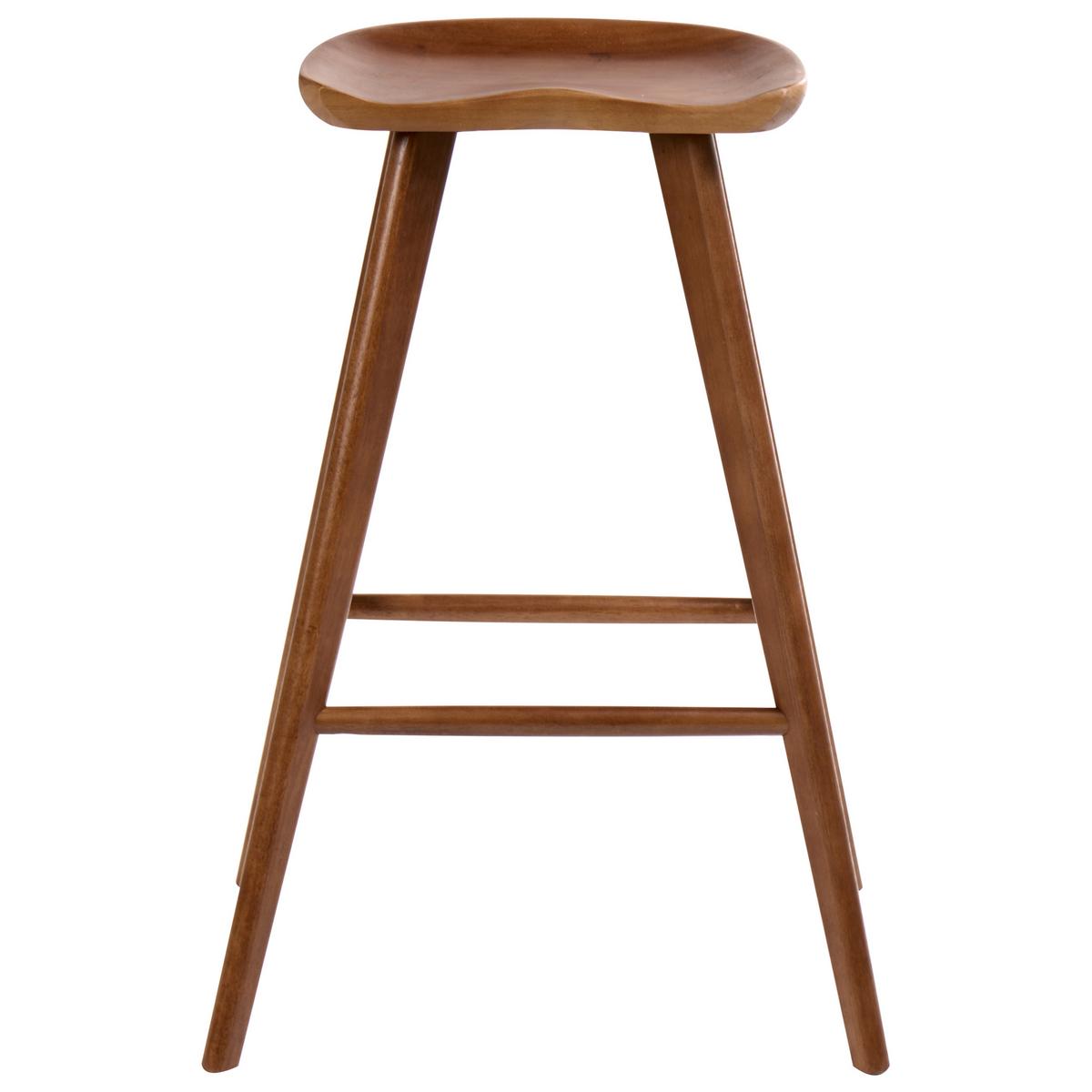 BARHOCKER 2er-Set BraunCando - Braun, Holz (52/74/45cm) - Beliani