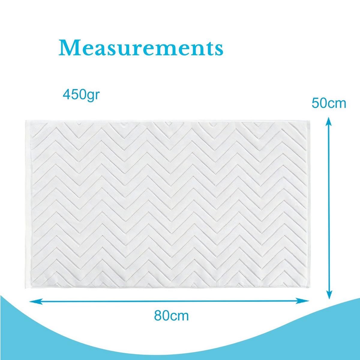 BADEMATTE rutschfest mit Memory-Schaum (Weiß) - Weiß, Textil (50/80cm) - Intirilife