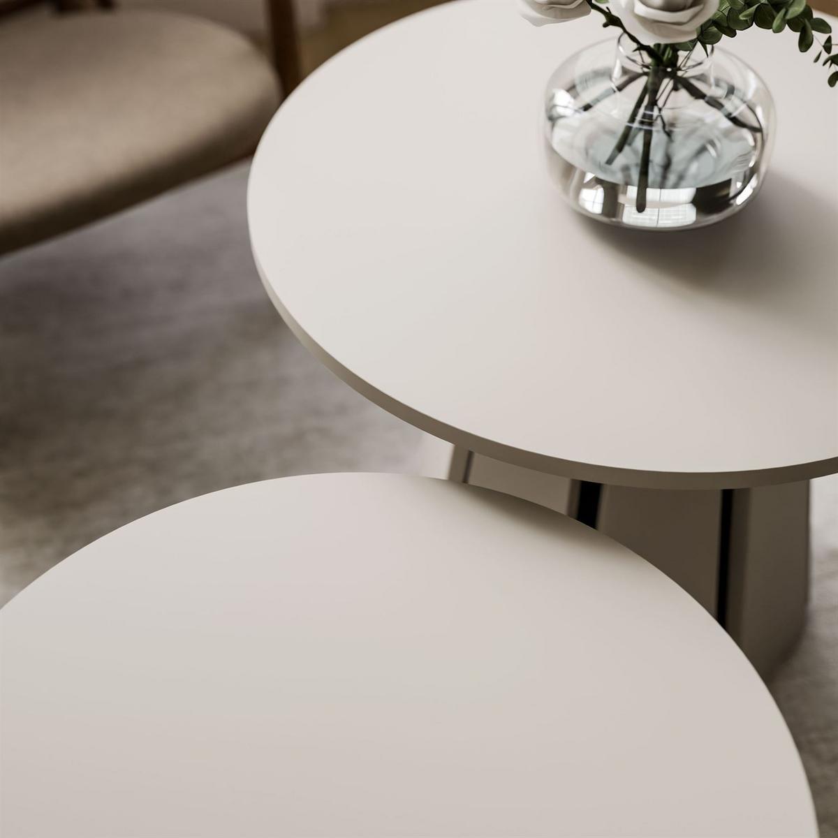 COUCHTISCHSET SILVA 2in1, Kaschmir - Kaschmir, Holzwerkstoff (67/67/51cm) - Lookway