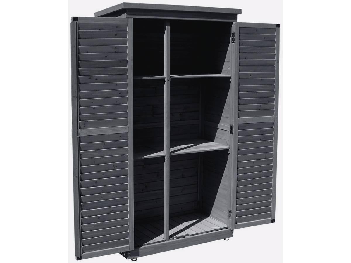 GARTENSCHRANK - GARTENTRUHE space Anthrazit - Grau, Holz (46/160/87cm) - Habitat Garten