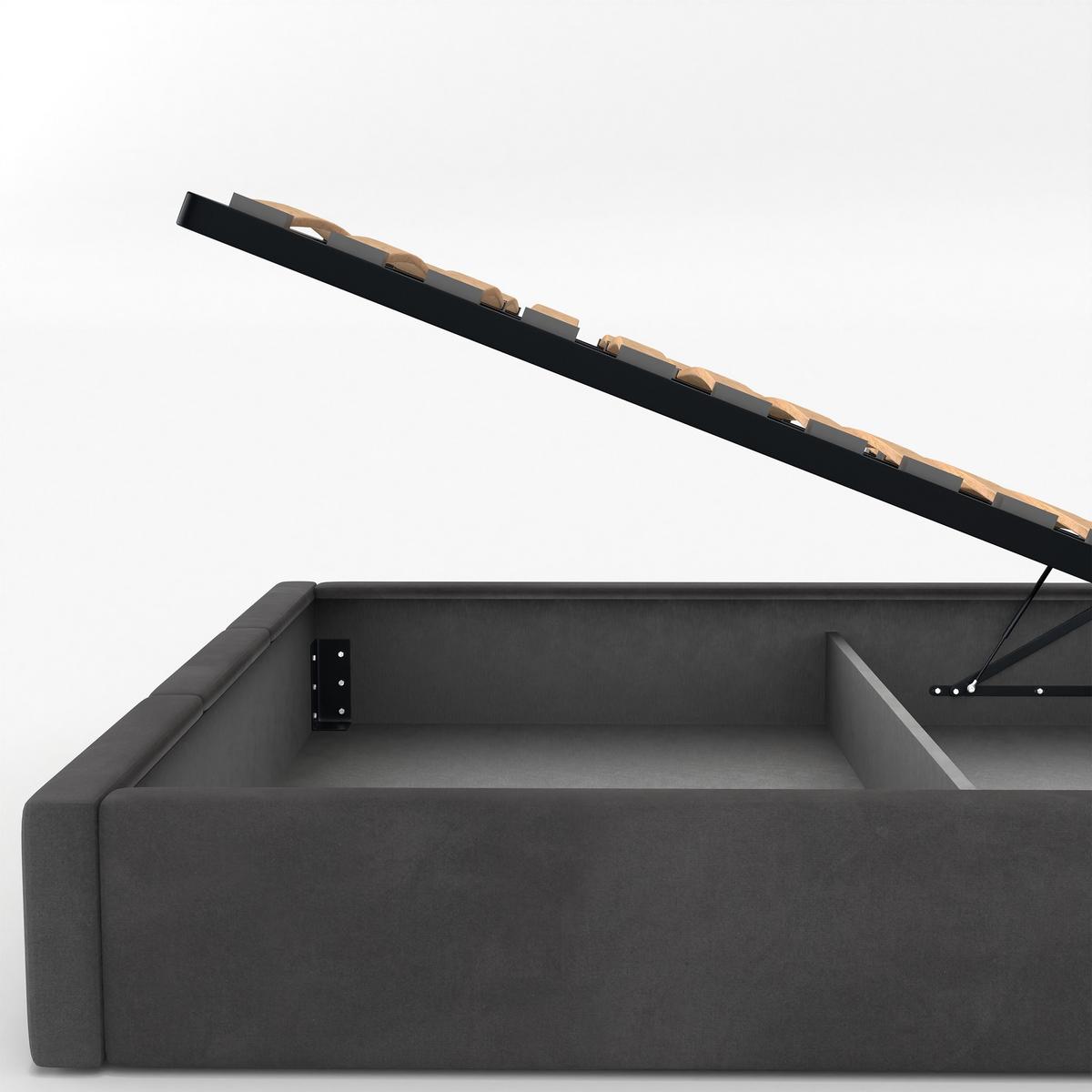 POLSTERBETT für Schlafzimmer Bett mit Stauraum Graphit 90x200 - Graphitfarben, Holzwerkstoff/Metall (90/200cm) - Muralo