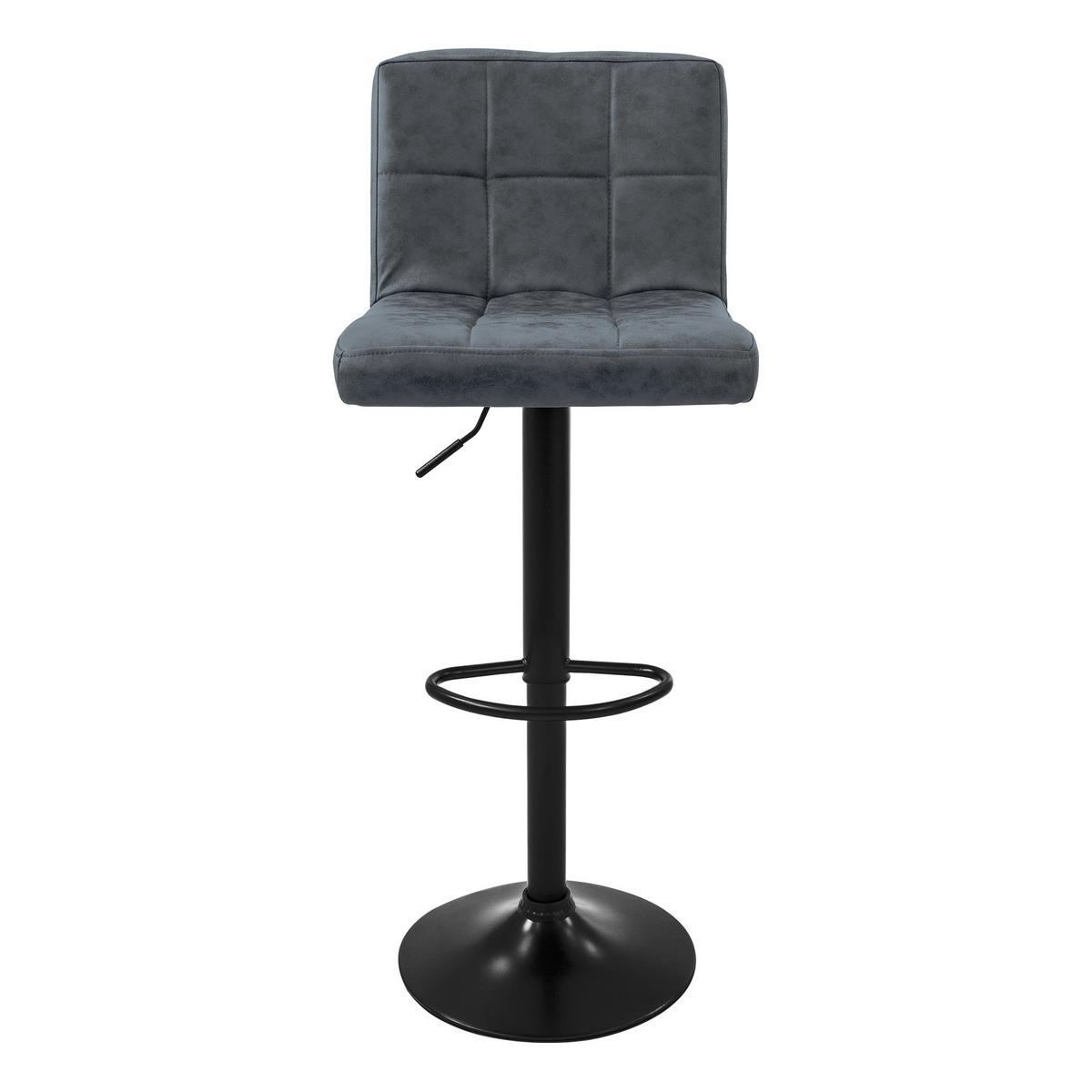 BARHOCKER 2er Set Anthrazit aus Kunstleder höhenverstellbar/drehbar - Anthrazit/Schwarz, Metall (45/112/50cm) - ML-DESIGN