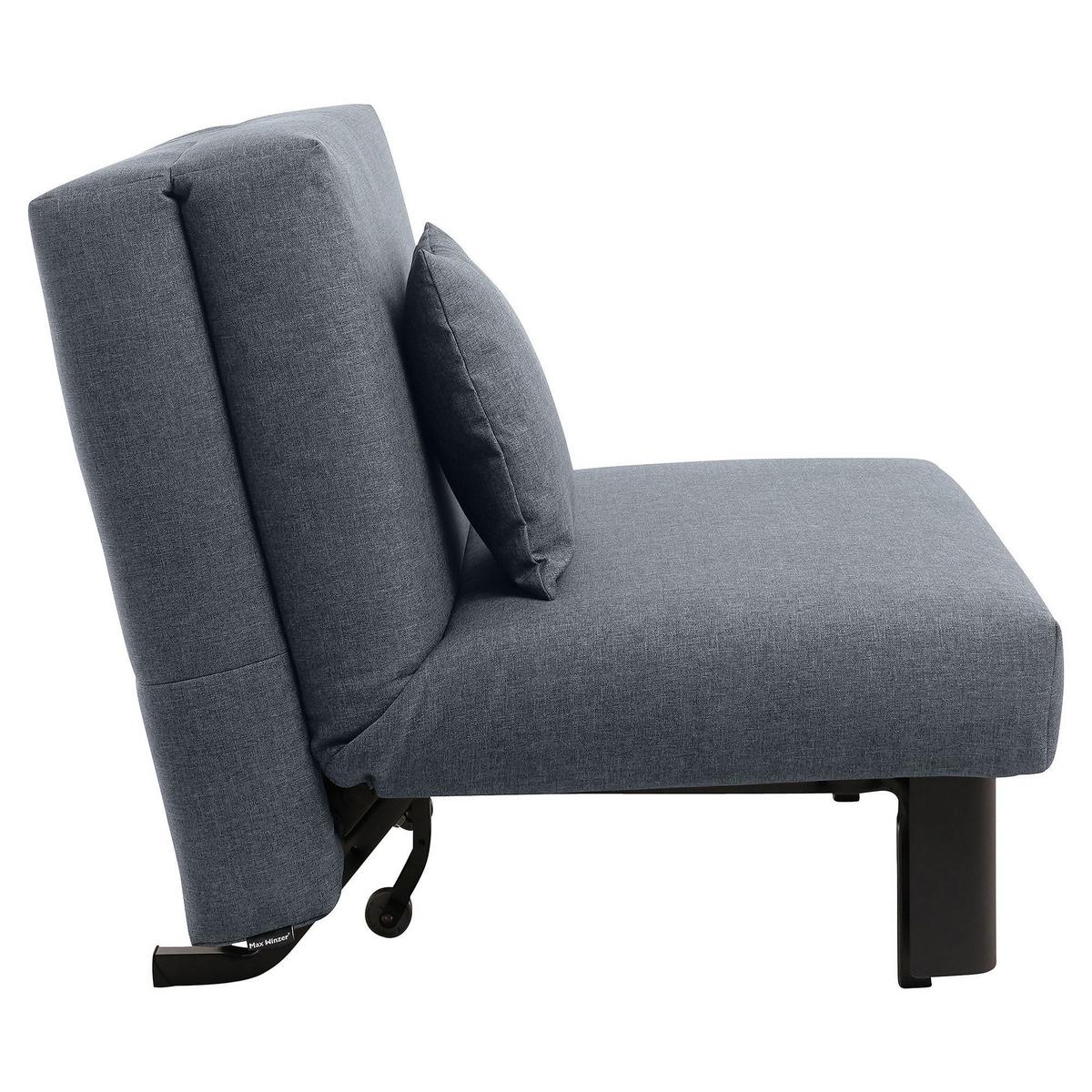 FALTSESSEL Kalomira Bezug Flachgewebe Metall schwarz / denim - Blaugrau, Kunststoff (100/85/85cm) - 58aufmkessel