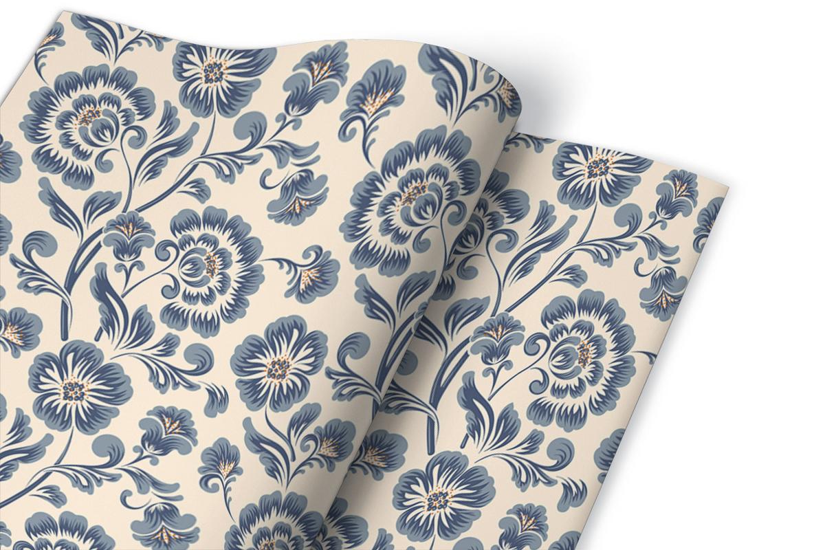 MÖBELAUFKLEBER 100x50 cm Klassische Blumen - Blau, Kunststoff (100/50/50cm) - TULUP