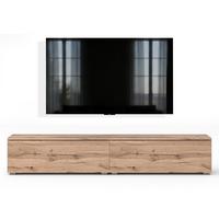 LOWBOARD Barvo 2x100 Eiche Wotan 200/36,5/32 cm – hängend oder stehend - Braun, Holzwerkstoff/Kunststoff (200/36.5/32cm) - AX Living