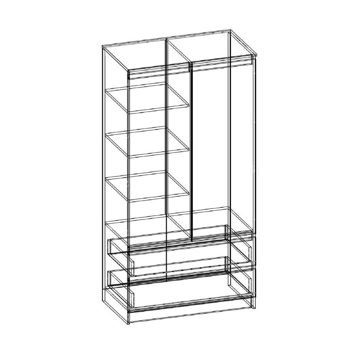 KLEIDERSCHRANK Eiche Sonoma, Weiß 180/90/51 - Weiß/Sonoma Eiche, Holzwerkstoff (90/180/51cm) - RAUMHIRSCH FURNITURE