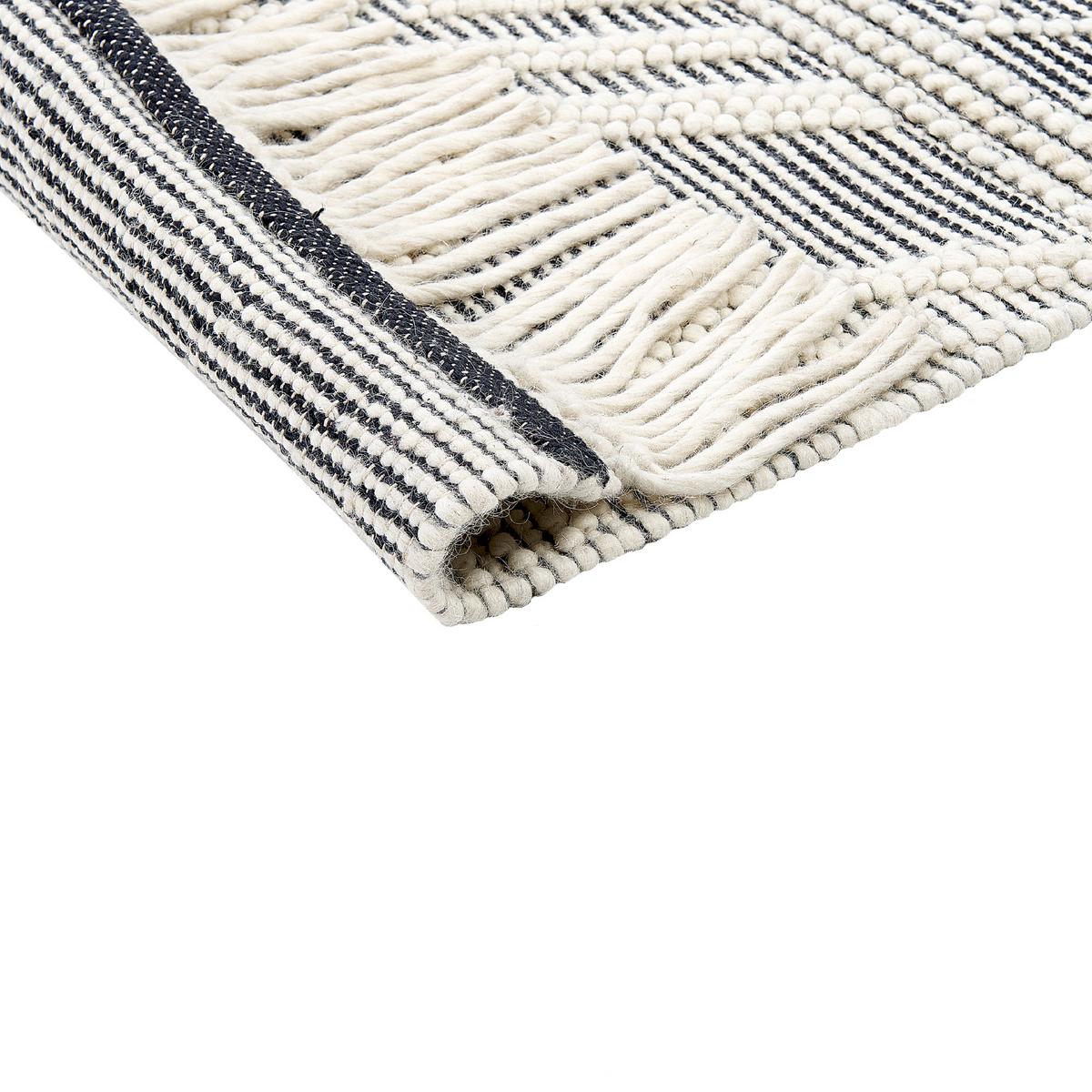 TEPPICH geflochten Pazar 230/160 cm - Weiß, Textil (160/230cm) - Beliani