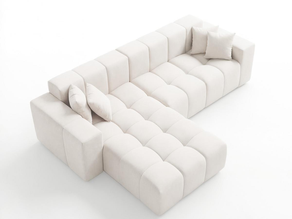 ECKSOFA Loopo Creme Links - Creme, Holz/Textil (265/180cm) - Graingold
