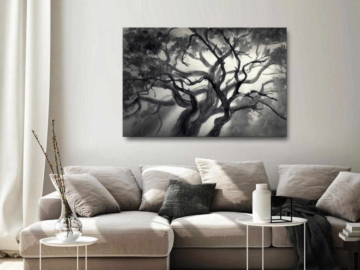 KUNSTDRUCK Schwarz-Weiß 60/40 cm - Schwarz, Textil (60/40cm) - KUNSTLOFT