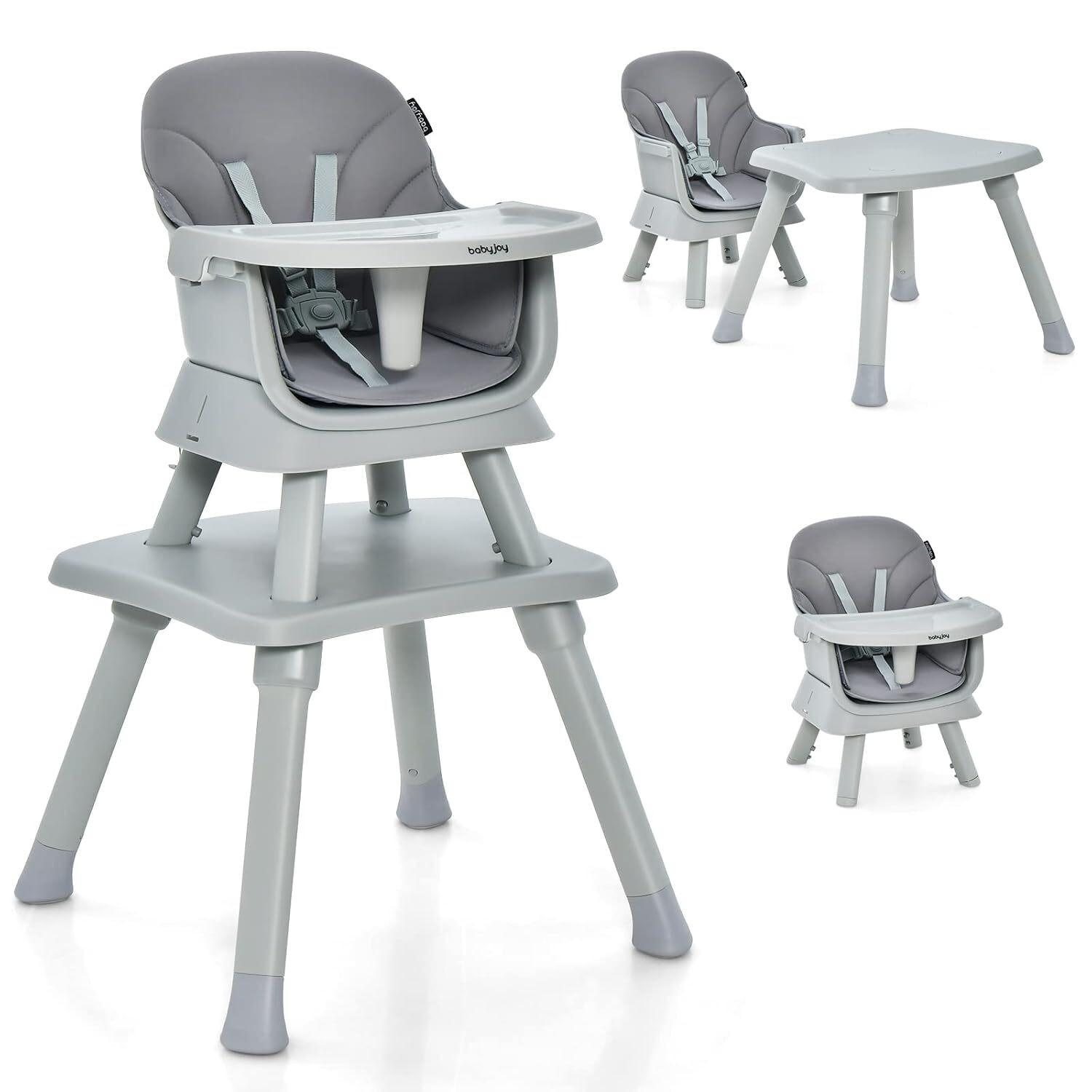 BABYHOCHSTUHL Grau - Grau, Kunststoff (58/98/58cm) - COSTWAY