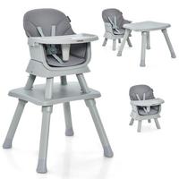 BABYHOCHSTUHL Grau - Grau, Kunststoff (58/98/58cm) - COSTWAY