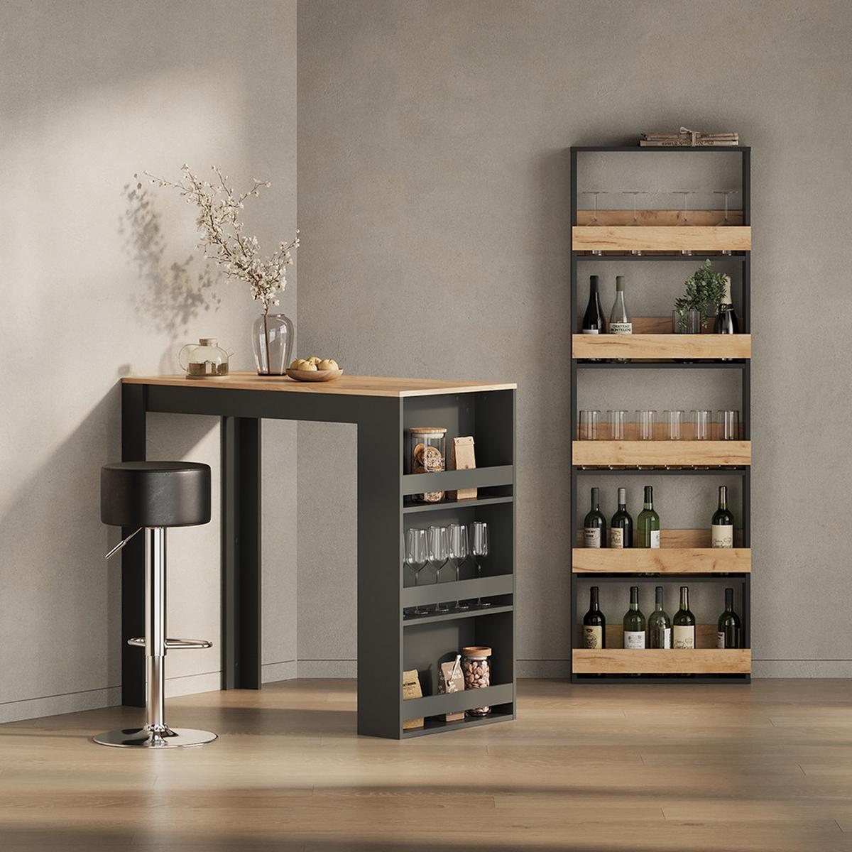 BARTISCH Regusa Goldkraft Eiche/Anthrazit 57 x 117 cm - Honigeiche/Anthrazit, Holzwerkstoff (117/57/106cm) - Livinity®