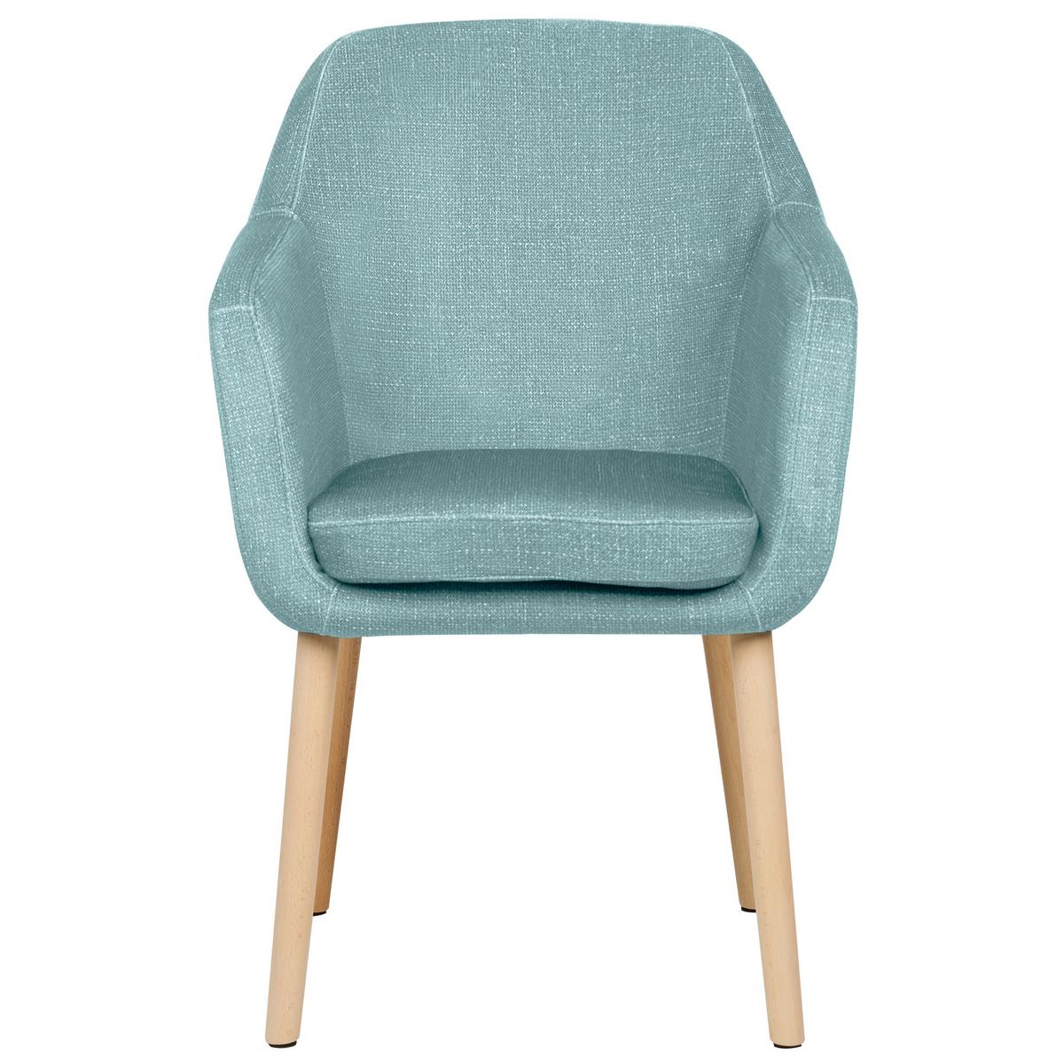 ESSZIMMERSTUHL Samtstoff hellblau Yorkville II - Hellbraun/Blau, Textil (56/82/46cm) - Beliani