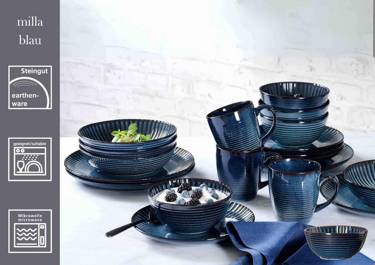KOMBI-SET Milla blau 20-tlg. - Blau, Keramik (2/2/2cm) - Ritzenhoff Breker