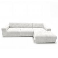 ECKSOFA L Form Corlu Weiß 310/165/78 cm – stilvolle kleine Eckcouch Rechts - Schwarz/Weiß, Kunststoff/Textil (165/310cm) - AX Living