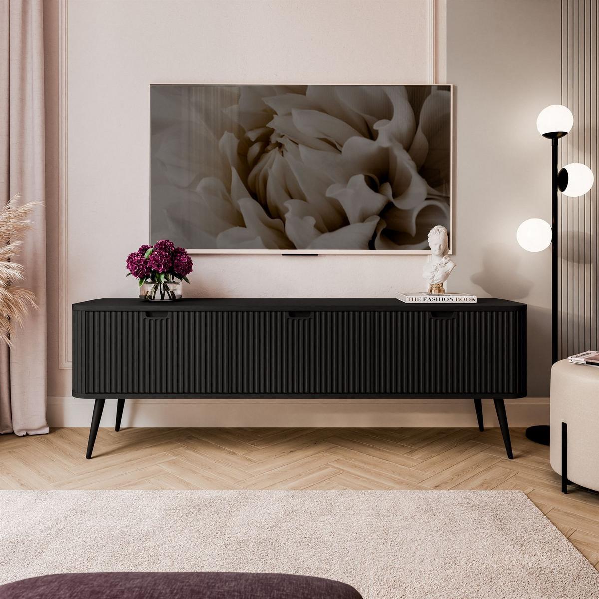 TV Element ZAIRA RTV168 Schwarz - Schwarz, Holzwerkstoff (168/57/39cm) - Lookway