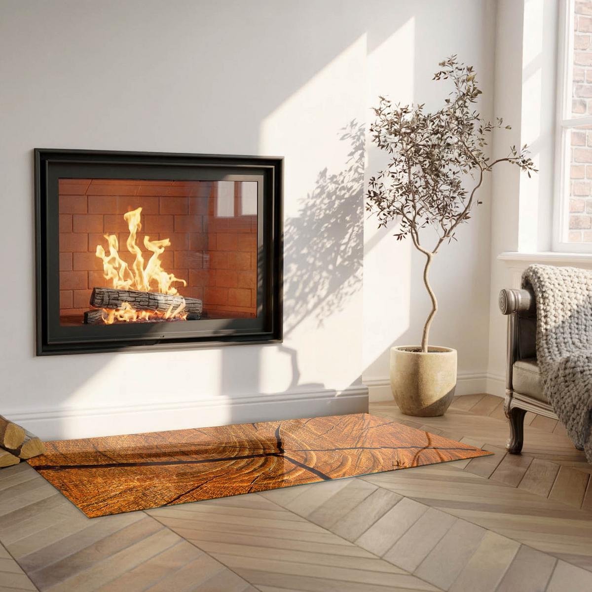 GLASPLATTE für Kamin 125x50 cm - Orange, Glas (125/50/0.4cm) - TULUP