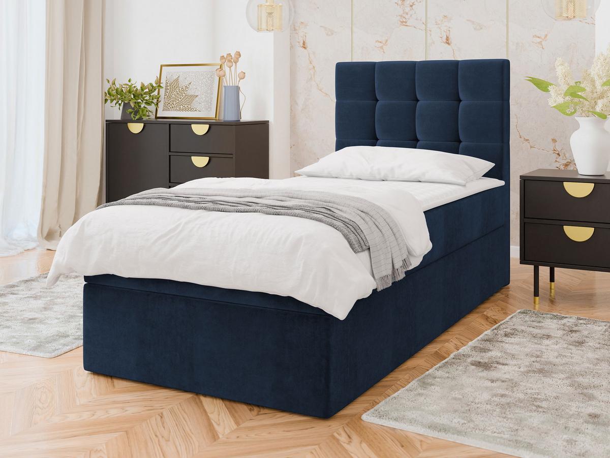 BOXBETT Luanda Single - H3 - Blau/Schwarz, Holz/Kunststoff (100/200cm) - MIRJAN24