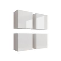 HÄNGEVITRINE Vigo - Weiß Hochglanz/Weiß, Holzwerkstoff (100/100/30cm) - MIRJAN24