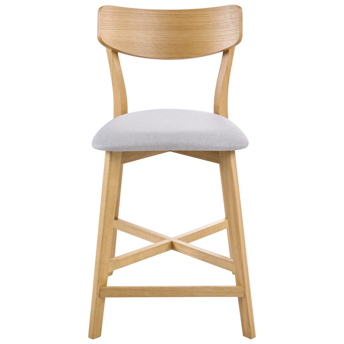 BARSTUHL 2er-Set Holz Hellbraun/Grau Holly - Hellbraun, Holz (49/93/54cm) - Beliani