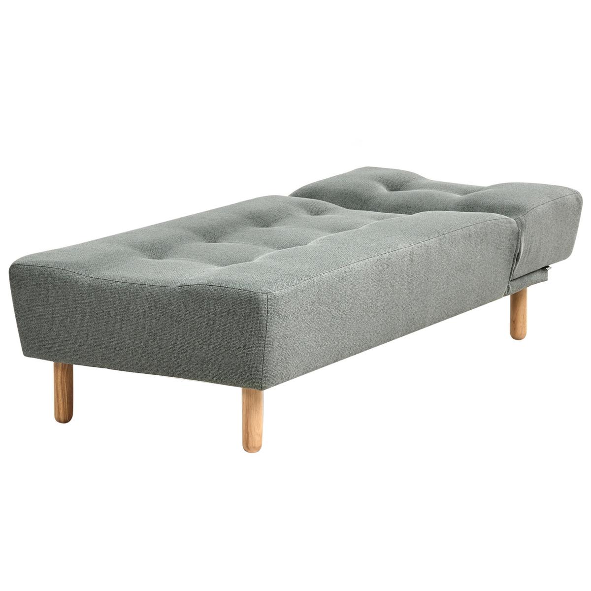 CHAISELONGUE Stoff Grün Alsten - Braun/Grün, Textil (75/80/161cm) - Beliani
