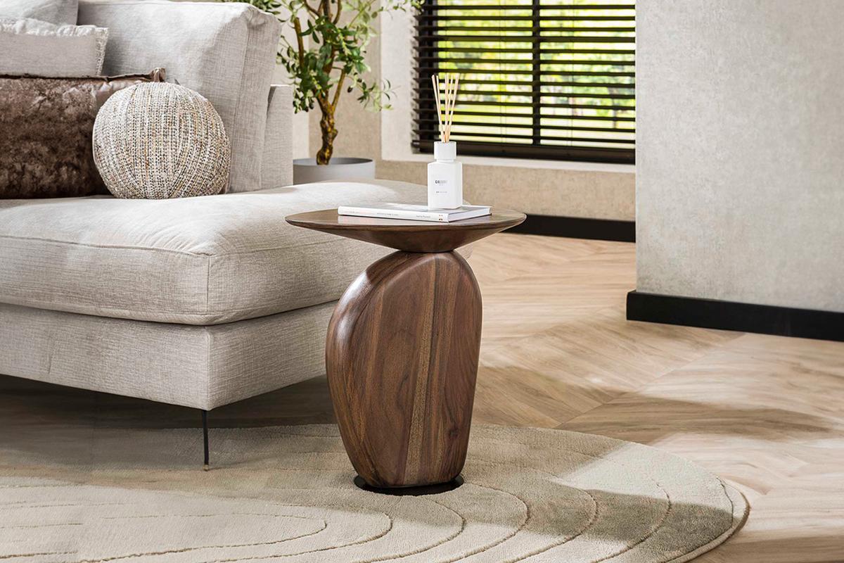 BEISTELLTISCH MINOTA Braun Akazie - Braun, Akazienholz/Holz (36/45/50cm) - KAWOLA