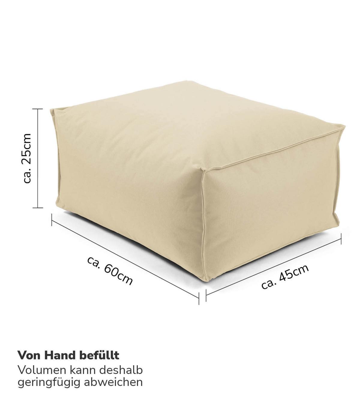 OUTDOOR POUF Der Ruhestifter - Beige, Textil (60/30/50cm) - Mokebo