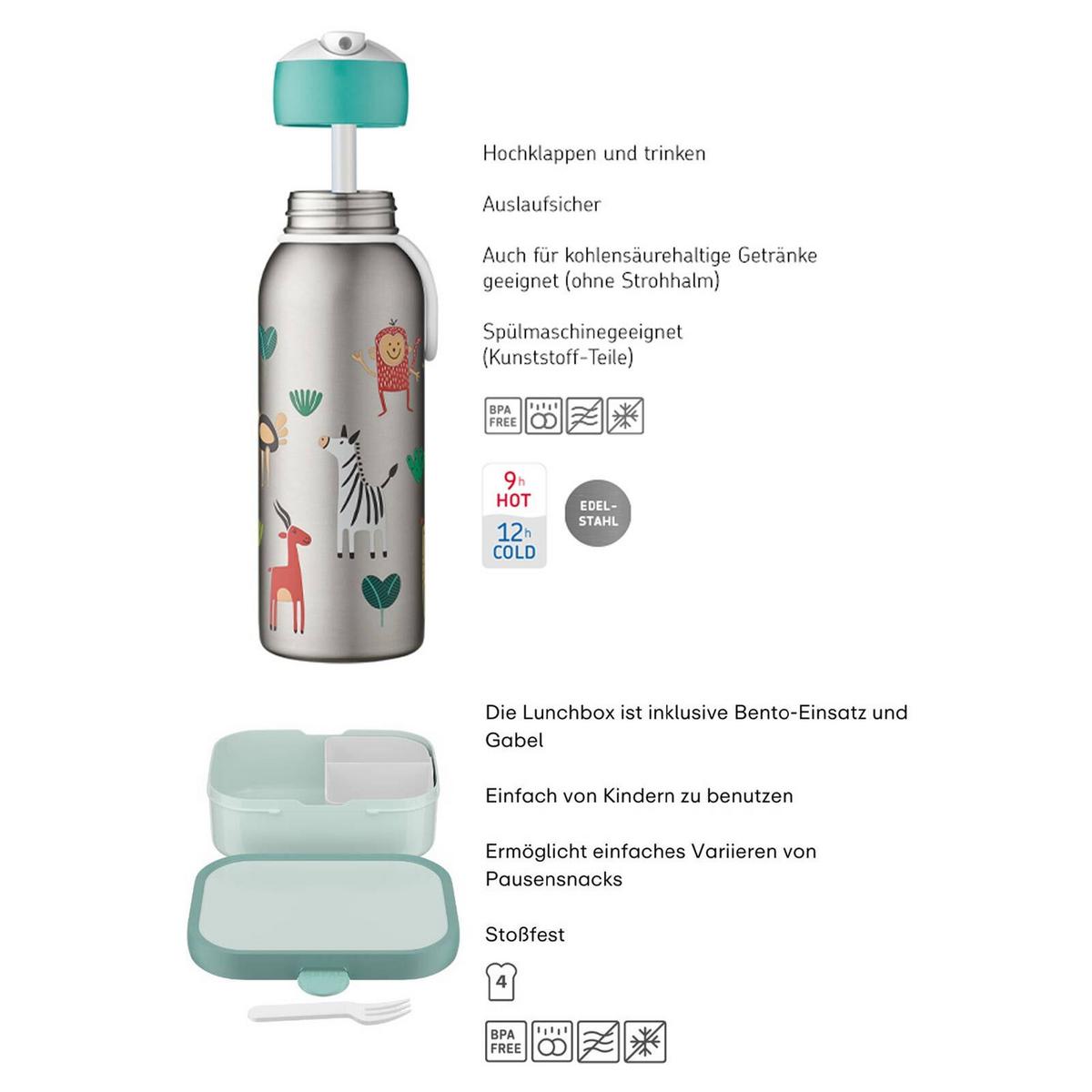 LUNCHSET MIT THERMOFLASCHE Campus Stitch 2-tlg. - Blau/Gelb, Kunststoff/Metall (2/2/2cm) - Mepal