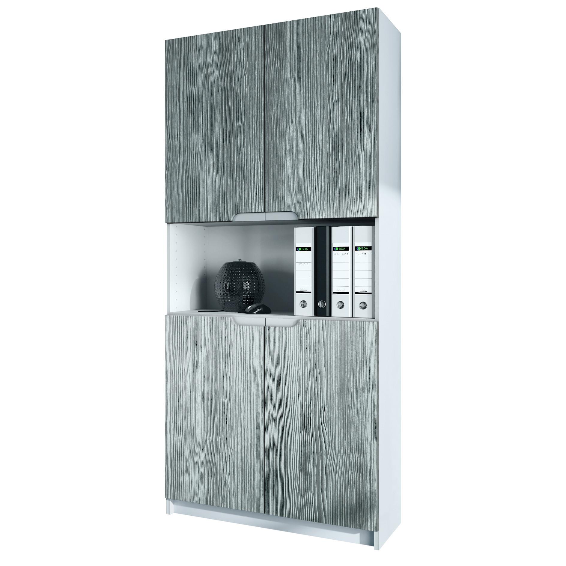 BÜROSCHRANK Logan Fronten in Avola-Anthrazit - Anthrazit, Holzwerkstoff (82/184/37cm) - Vladon