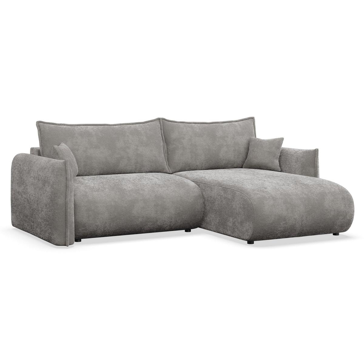 ECKSOFA Cushi Grau-Chenille - Schwarz/Grau, Kunststoff/Textil (183/252cm) - Selsey