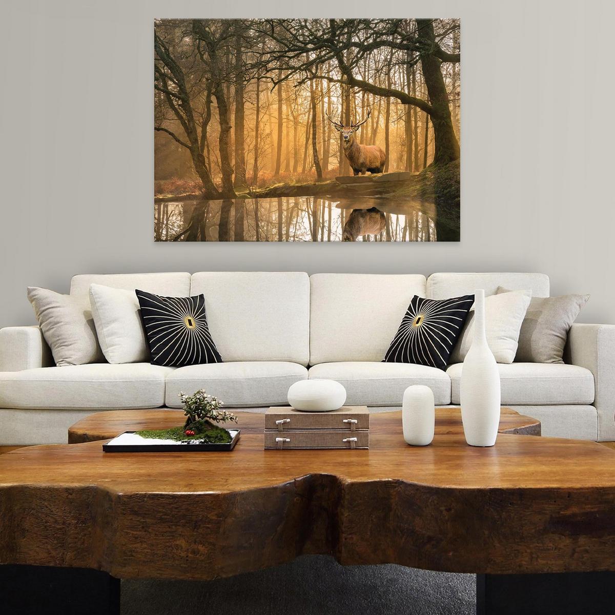 LEINWANDBILDER Natur Wald Hische 60x40 - Multicolor, Holzwerkstoff (60/40cm) - Wallarena