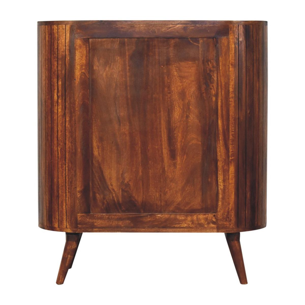 SCHRANK Cortez Kastanie Offen, 3 Offene Regale, Dunkelbraun - Dunkelbraun, Mangoholz/Holz (90/100/35cm) - Artisan Furniture