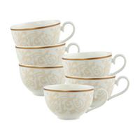 FRÜHSTÜCKSTASSEN Ivoire weiß-gold 310 ml 6er Set - Goldfarben/Weiß, Keramik (0.31L) - Villeroy & Boch