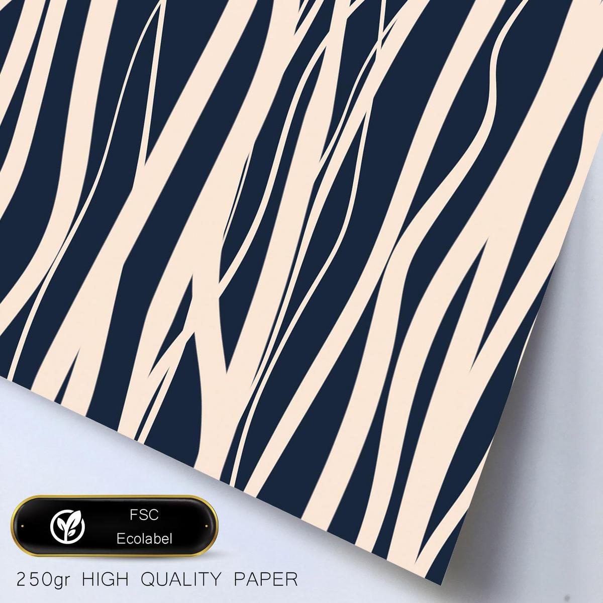 POSTER Set Mit 6 Zweigmuster In Abstrakter Form Ästhetische Dekodrucke Für Ihr Wohnzimmer, Schlafzimmer Oder Zuhause A3 & A4 Rahmen Aus Hellem Holz - Beige, Papier (29/3cm) - Nacnic