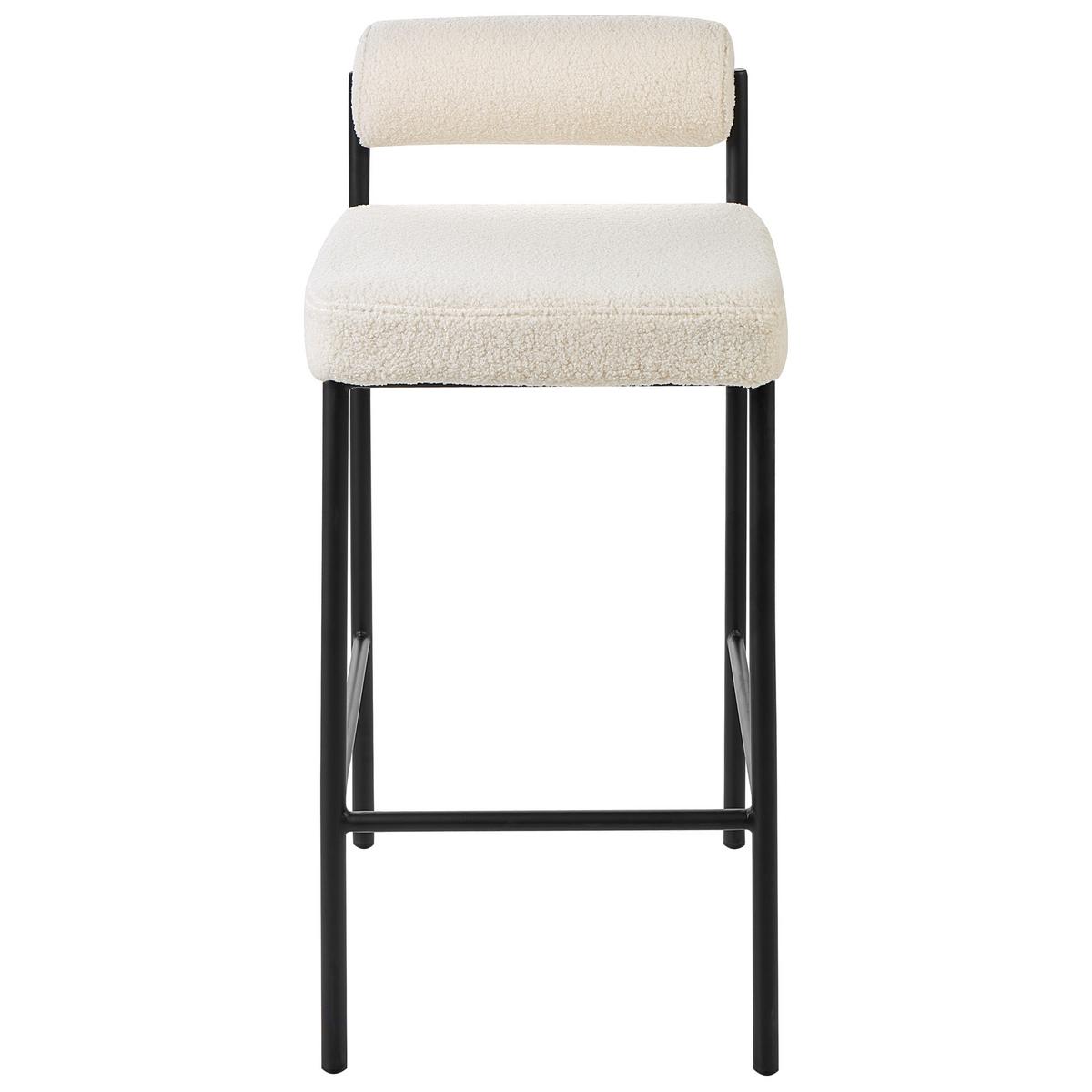 BARSTÜHLEN 2er-Set Weiß Amaya - Creme/Schwarz, Textil (42/82/42cm) - Beliani