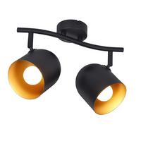 DECKENSTRAHLER Gera 2-flammig 28/12/21 cm - Schwarz, Metall (28/12/21cm) - Nettlife