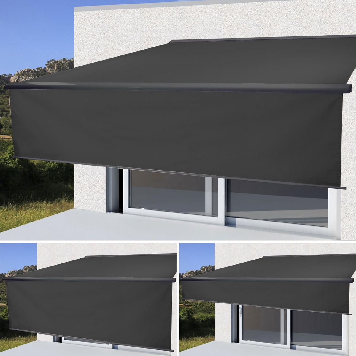 KASSETTEN-MARKISE VOLANT AUSFAHRBAR Anthrazit, Anthrazit - Anthrazit, Textil (400/15/300cm) - MCW