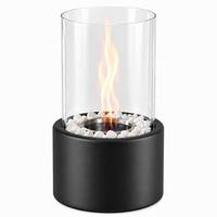 TISCHKAMIN Eryxvar 12.3/9.9/21 cm - Schwarz, Glas/Metall (9.9/21/12.3cm) - ZMH