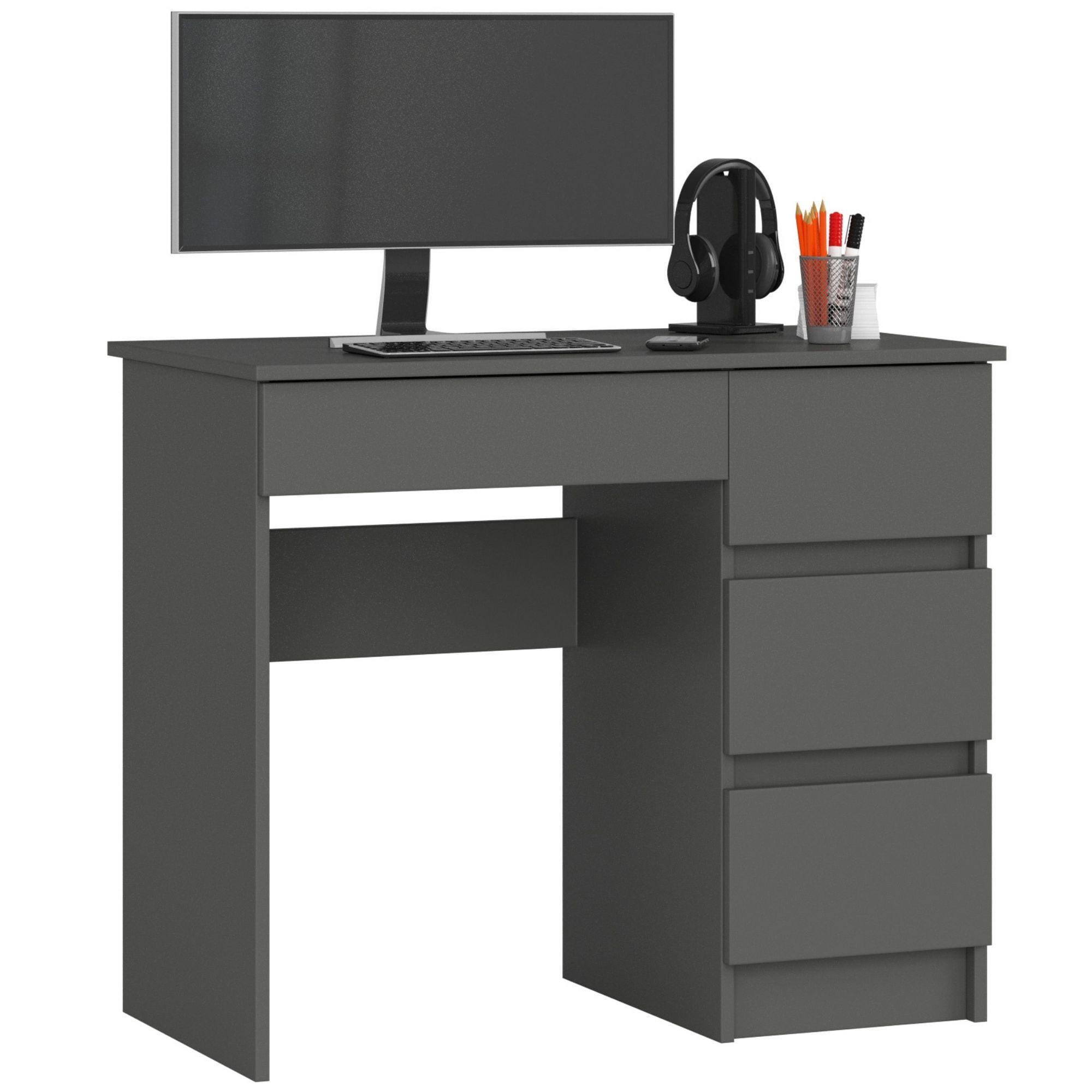 SCHREIBTISCH Graphit Grau 77/90/50 - Graphitfarben, Holzwerkstoff (135/50/77cm) - RAUMHIRSCH FURNITURE