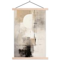 POSTER MIT MAGNETLEISTEN Abstrakt - Kunst - Grau Deko Wohnzimmer 40x60 cm - Hellgrau, Textil (40/60/0.15cm) - MuchoWow