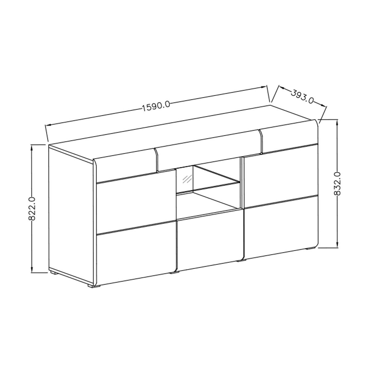 SIDEBOARD Jules Grau und Holz - Grau, Holzwerkstoff (159/82/39cm) - Petits-meubles