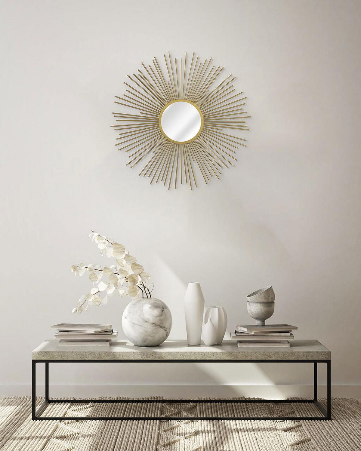 WANDSPIEGEL Gold 80/80 cm - Goldfarben, Metall (7.5/80/3cm) - KUNSTLOFT